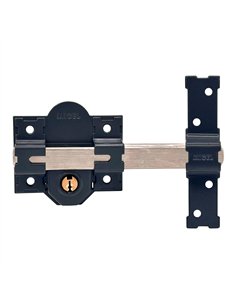 Cerrojo sobreponer crr09 86l/50 mm pintado gris llaves iguales amaestradas