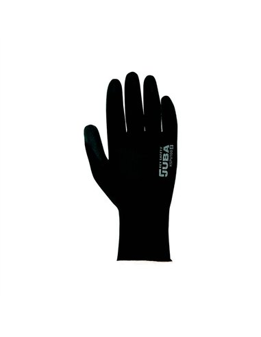 Guante poliéster con palma poliuretano, keep safe, negro, t-7 s