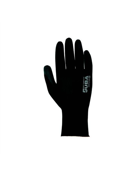 Guante poliéster con palma poliuretano, keep safe, negro, t-9 l