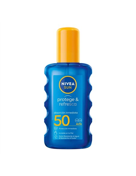 Loción solar invisible spray protege y refresca f50 200 ml