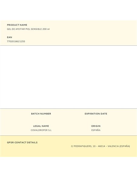 Gel de afeitar piel sensible 200 ml