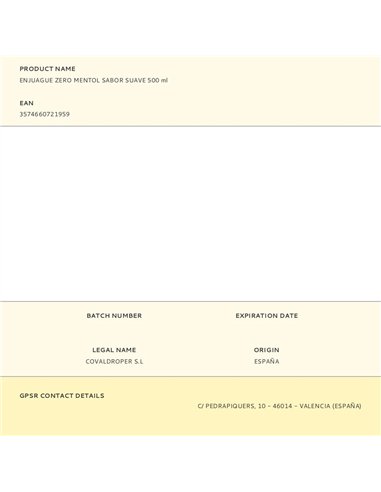 Enjuague zero mentol sabor suave 500 ml