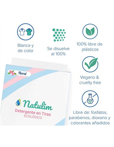 Detergente en tiras floral 40 lavados