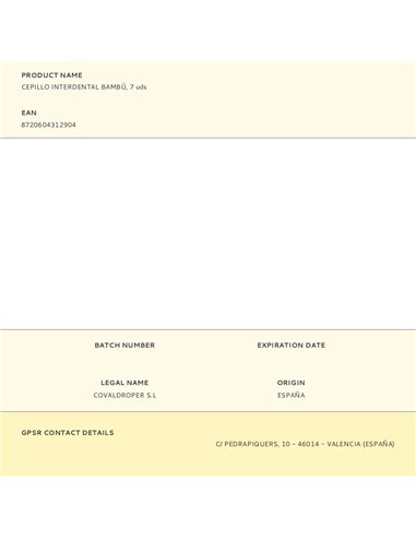 Cepillo interdental bambú, 7 uds