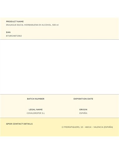 Enjuague bucal hierbabuena 0% alcohol, 500 ml