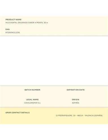 Hilo dental encerado sabor a menta, 50 m