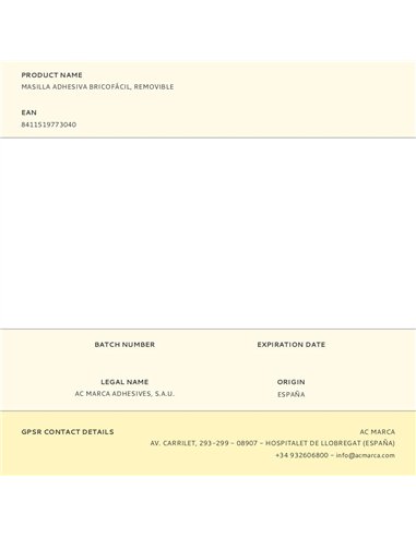 Masilla adhesiva reutilizable 50 g