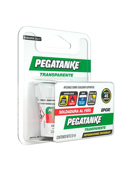 Pegamento epóxico bi-componente transparente, 32 ml