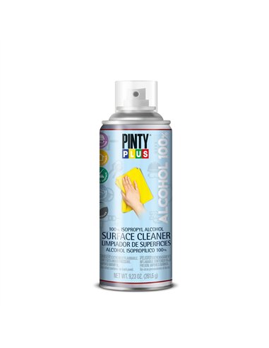Limpiador para objetos y superficies 100% alcohol isopropilico en spray 400ml pinty plus