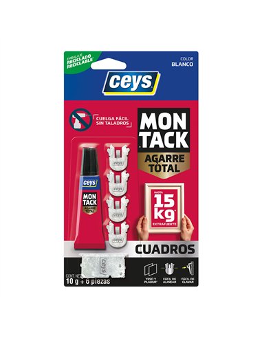 Montack agarre total cuadros 10 g + 6 piezas