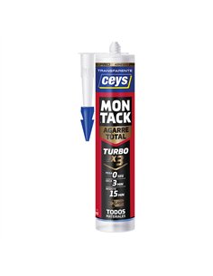 Adhesivo pro de montaje montack turbo transparente 290 ml