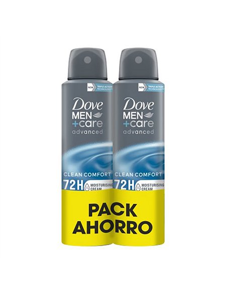 Desodorante spray men clean confort 150 ml, pack 2 uds