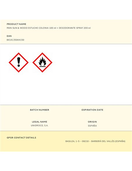 Man sun & wood estuche colonia 100 ml + desodorante spray 200 ml