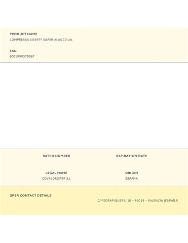 Compresas liberty super alas 10 uds