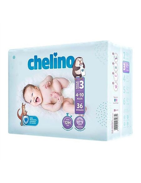 Pañal chelino t3 4-10 kg 36 uds