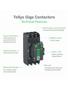 Contactor TEYS G225 4 polos 200-500V CA-CC para control de potencia. 2