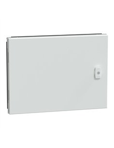 PrismaSeT IP55 Tür, 450 mm hoch, Stahlblech, 3 Schlösser und 180° Öffnungswinkel.