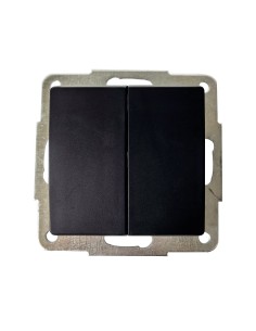 Doble conmutador empotrable Gamma Negro 