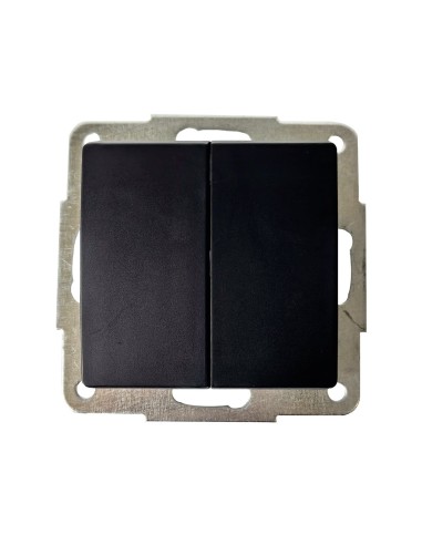Doble conmutador empotrable Gamma Negro 