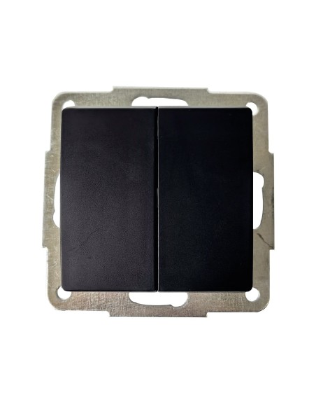 Doble conmutador empotrable Gamma Negro 