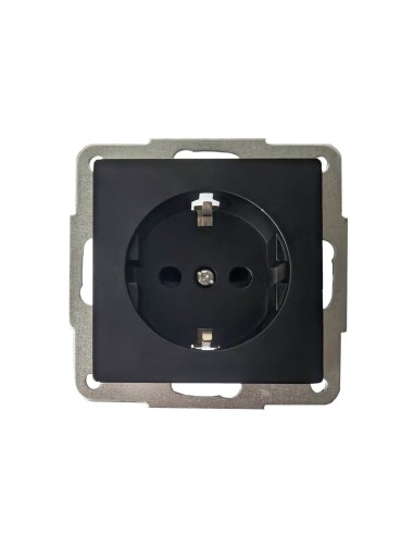 Base enchufe sucko empotrable Gamma Negro 