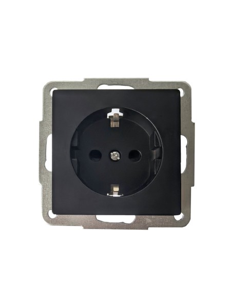 Base enchufe sucko empotrable Gamma Negro 