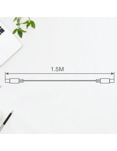 Cable USB Tipo C a USB Tipo C nylon trenzado 1,5M 