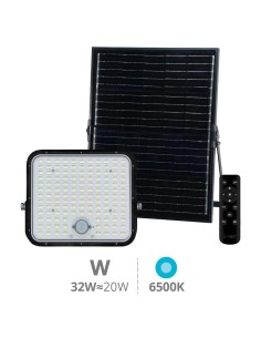 Proyector solar LED Pamol con sensor de movimiento y crepuscular 200W 6500K IP65 Negro