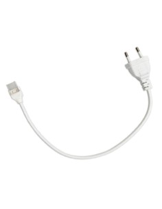 Cable 30cm con conector curvado y clavija EU para tiras LED 10mm 