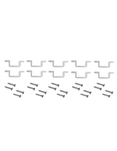 Kit 10 clips y tornillos sujeción pared para tiras LED 12mm 