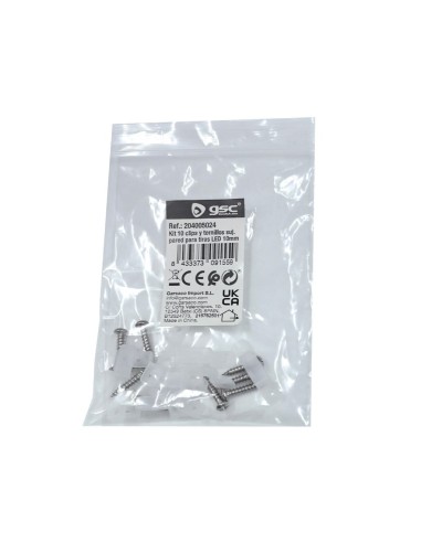 Kit 10 clips y tornillos sujeción pared para tiras LED 12mm 