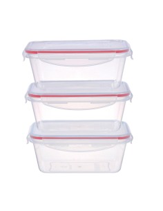 Pack de 3 táperes herméticos de plástico 1L
