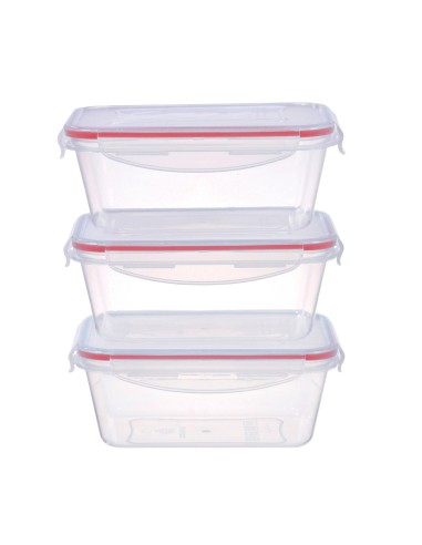 Pack de 3 táperes herméticos de plástico 1L