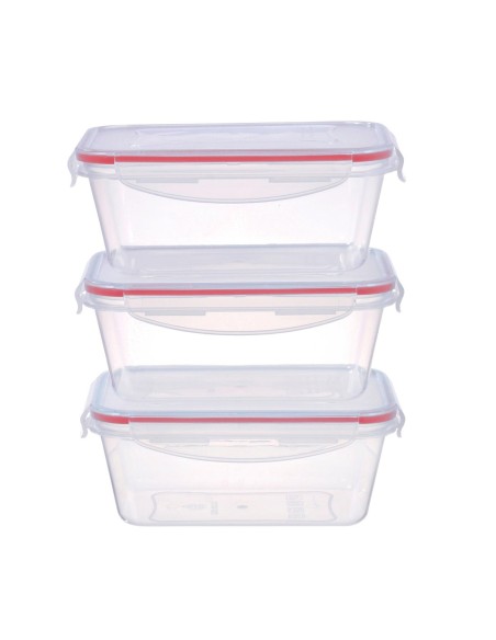 Pack de 3 táperes herméticos de plástico 1L