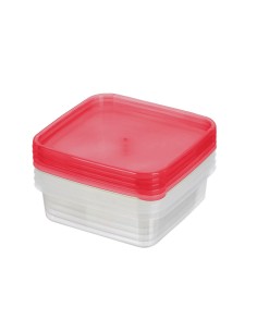Pack de 4 táperes cuadrados de plástico 1L