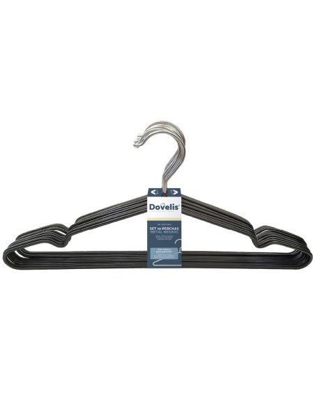 Set de 10 perchas metal Negro