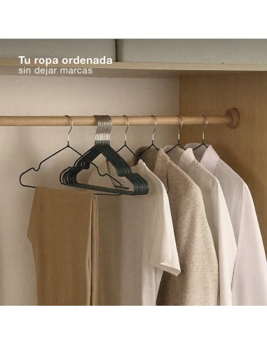 Set de 10 perchas metal Negro