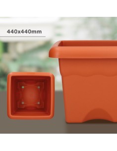 Maceta cuadrada Terra 440mm Marrón 2