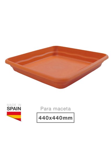 Plato para maceta cuadrada Terra 440mm Marrón