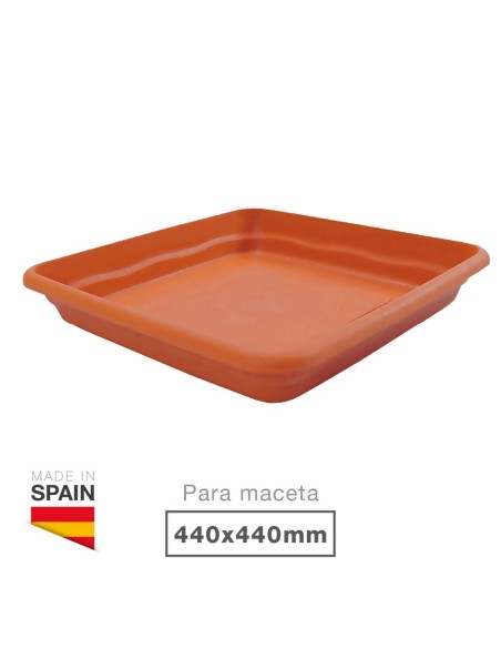 Plato para maceta cuadrada Terra 440mm Marrón