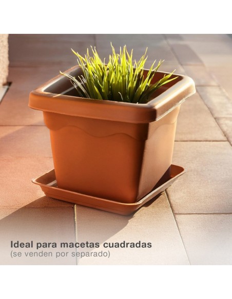 Plato para maceta cuadrada Terra 440mm Marrón