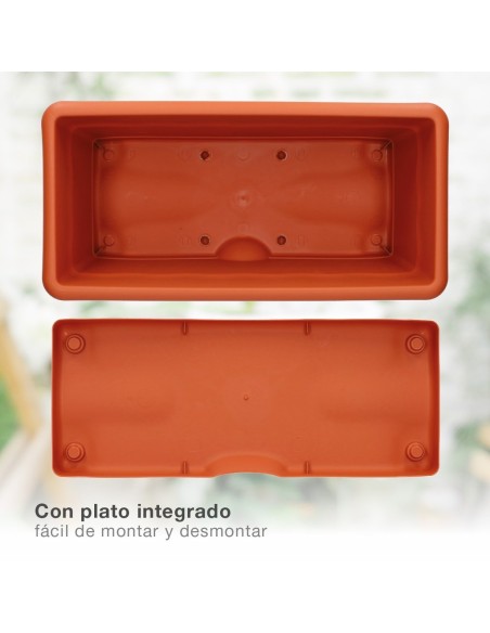 Balconera Terra con plato integrado 400x200mm Marrón