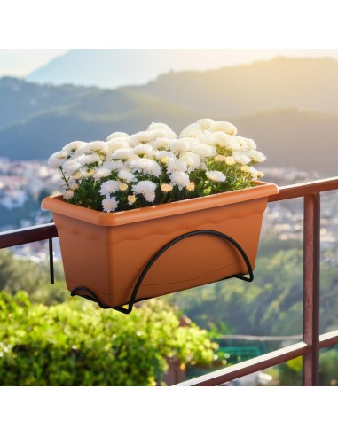 Balconera Terra con plato integrado 400x200mm Marrón