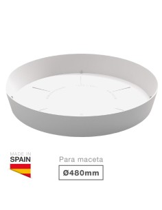 Plato para cuenco y maceta Tes y Doric Ø480mm Blanco