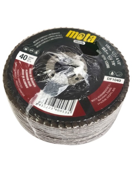 Pack 10 discos de lija 115mm grano de 40