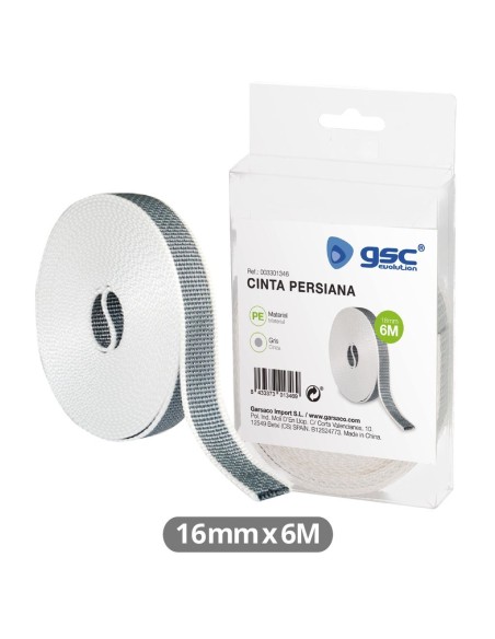 Cinta persiana 6M 18mm Gris