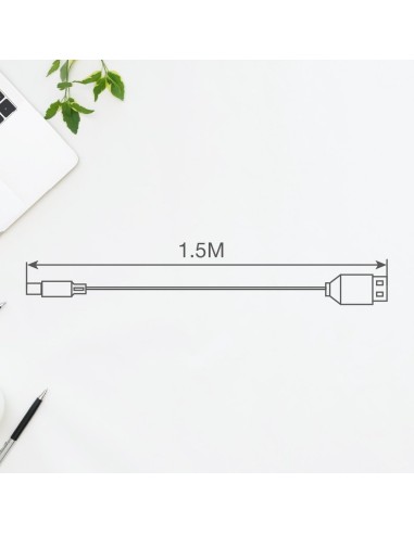 Cable USB a USB Tipo C nylon trenzado 1,5M 