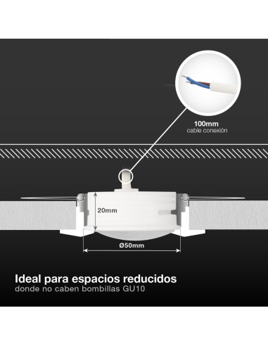 Módulo LED plano Serie Andulo para focos y aros empotrables 120º 6,5W 3000K