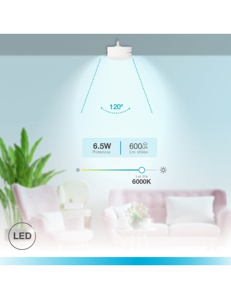 Módulo LED plano Serie Andulo para focos y aros empotrables 120º 6,5W 6000K