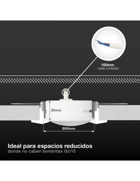 Módulo LED plano Serie Andulo para focos y aros empotrables 120º 6,5W 6000K